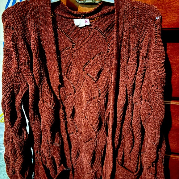 SO Sweaters - Stylish womens Brown Cardigan Sweater